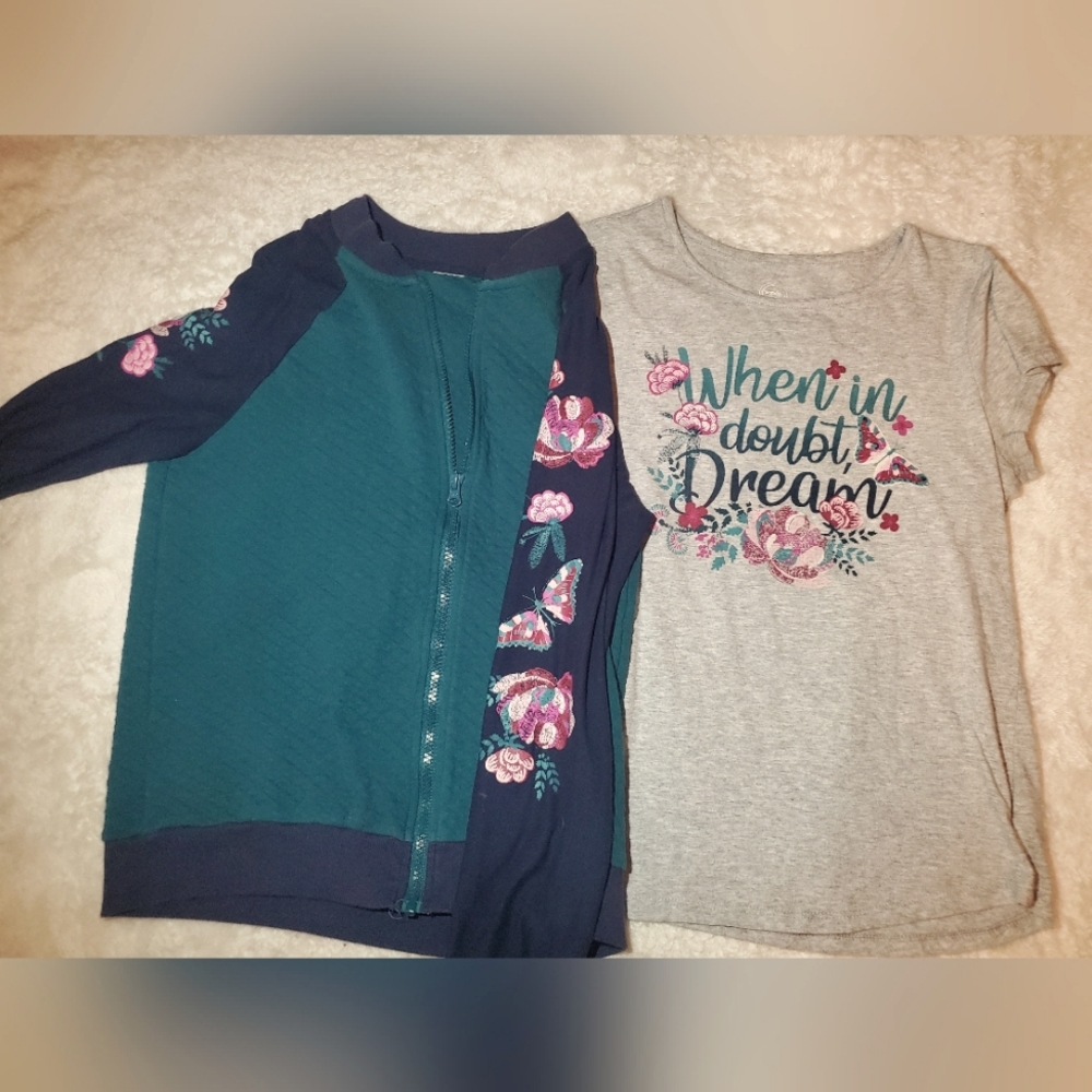 Wonder Nation Knit Bomber Jacket and shirt set size 14/16 in kids